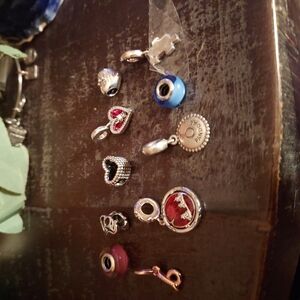 Pandora Silver and Red Charm Collection